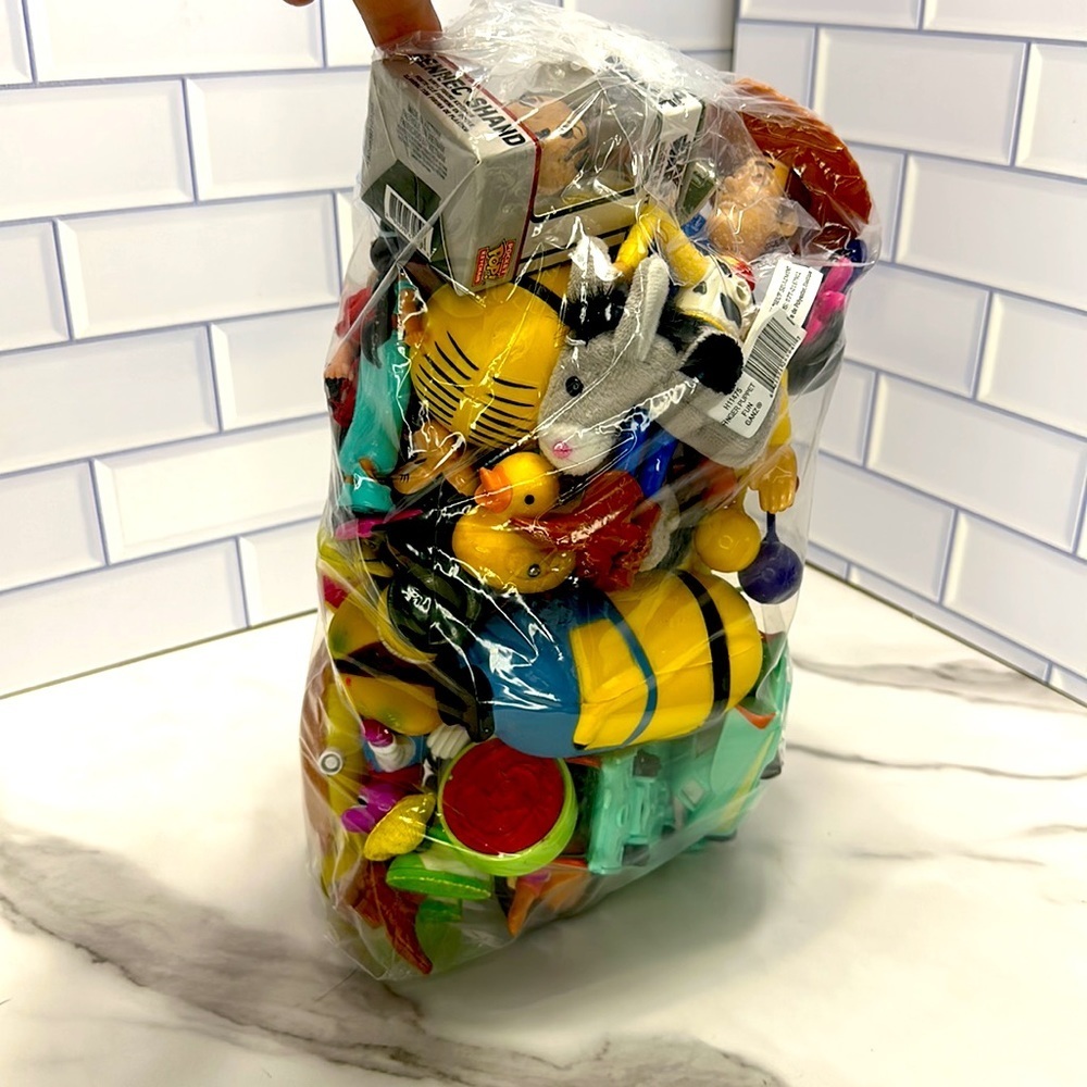 Bag of small toys Pixar, Disney, Barney, Funko, Dora, Minions, Rubber Duckies